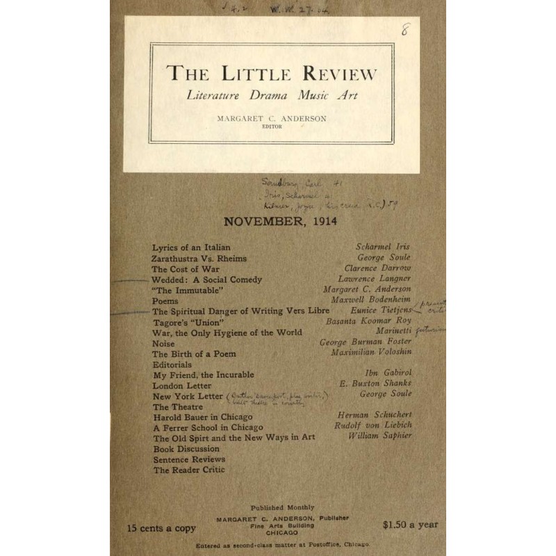 The Little Review, November...