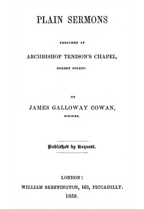 Простые проповеди, произнесенные в часовне архиепископа Тенисона на Риджент-стрит