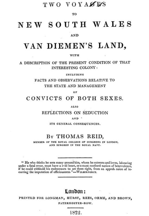 Two Voyages to New South Wales and Van Diemen's Land