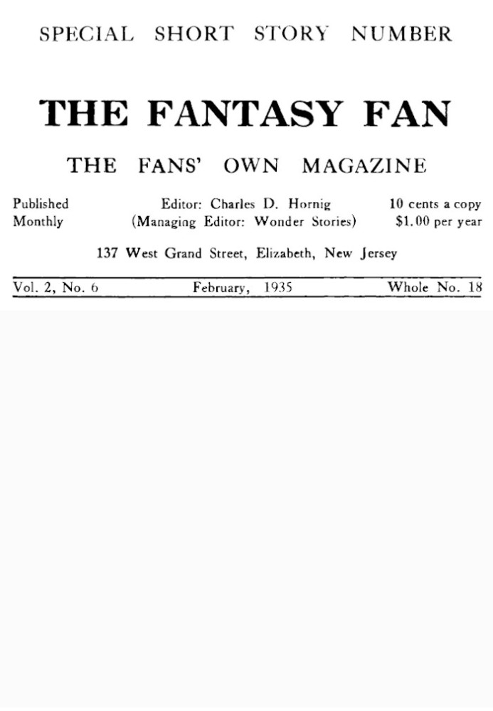 The Fantasy Fan, Volume 2, Number 6,  February 1935 The Fan's Own Magazine