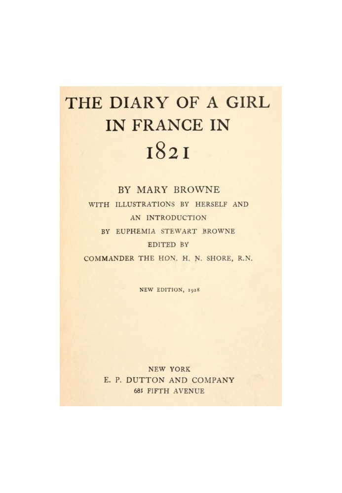 The Diary of a Girl in France in 1821