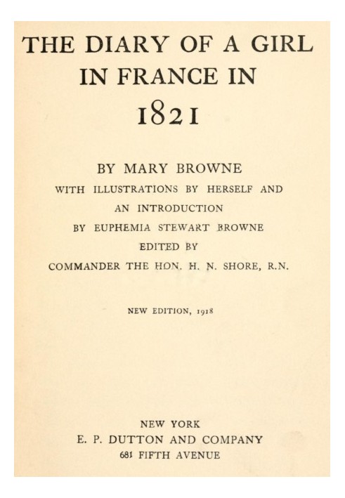 Дневник девушки во Франции в 1821 году.