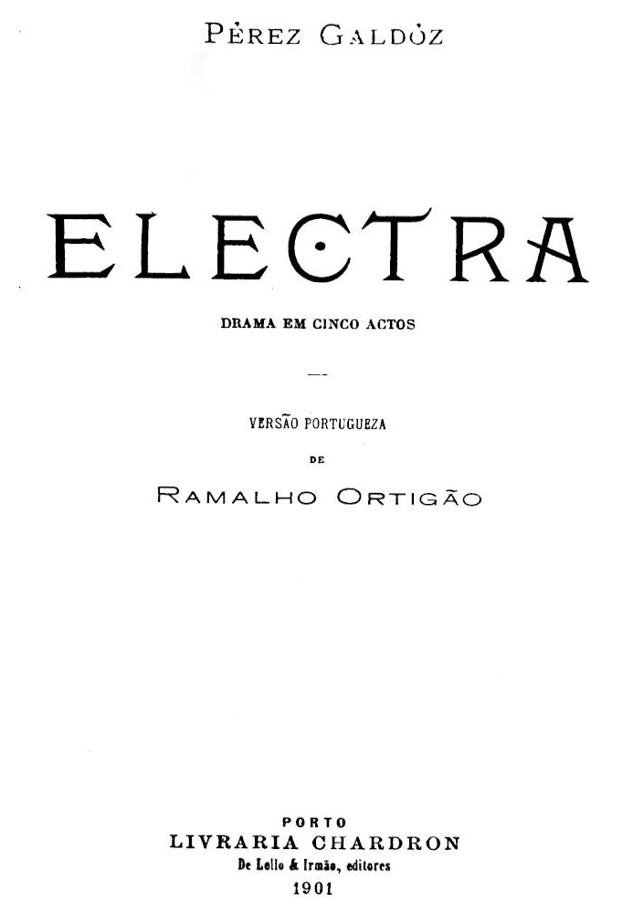 Electra: Drama in five acts