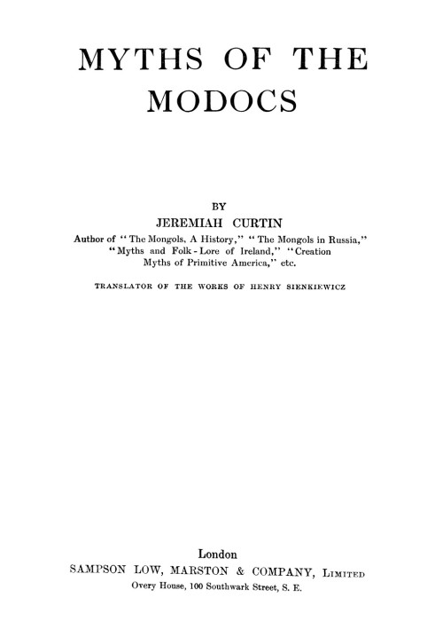 Myths of the Modocs