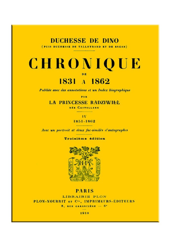 Chronicle from 1831 to 1862, Volume 4 (of 4)