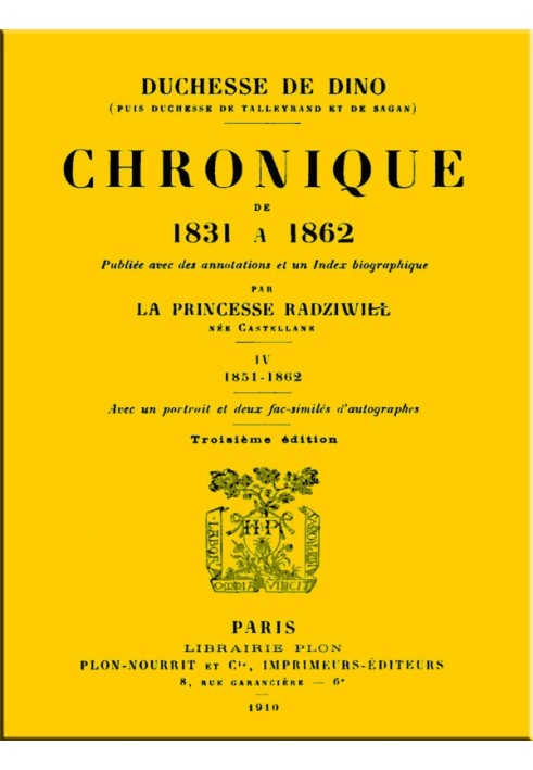 Chronicle from 1831 to 1862, Volume 4 (of 4)