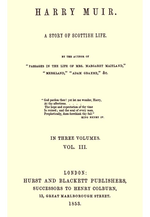 Гаррі Мюр: $b Історія шотландського життя, т. 3 (з 3)