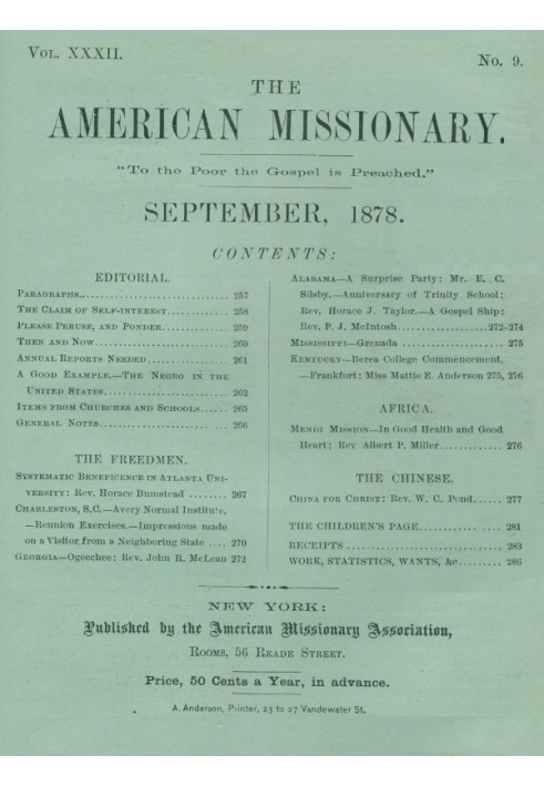 Американський місіонер — том 32, № 09, вересень 1878 р