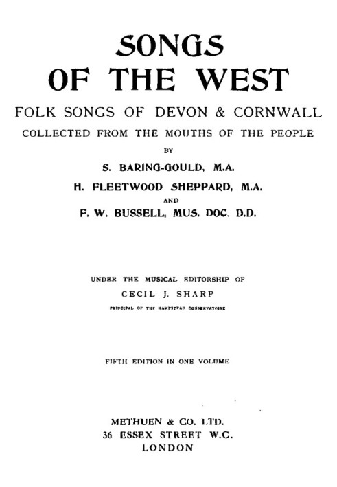Песни Запада Народные песни Девона и Корнуолла, собранные из уст народа