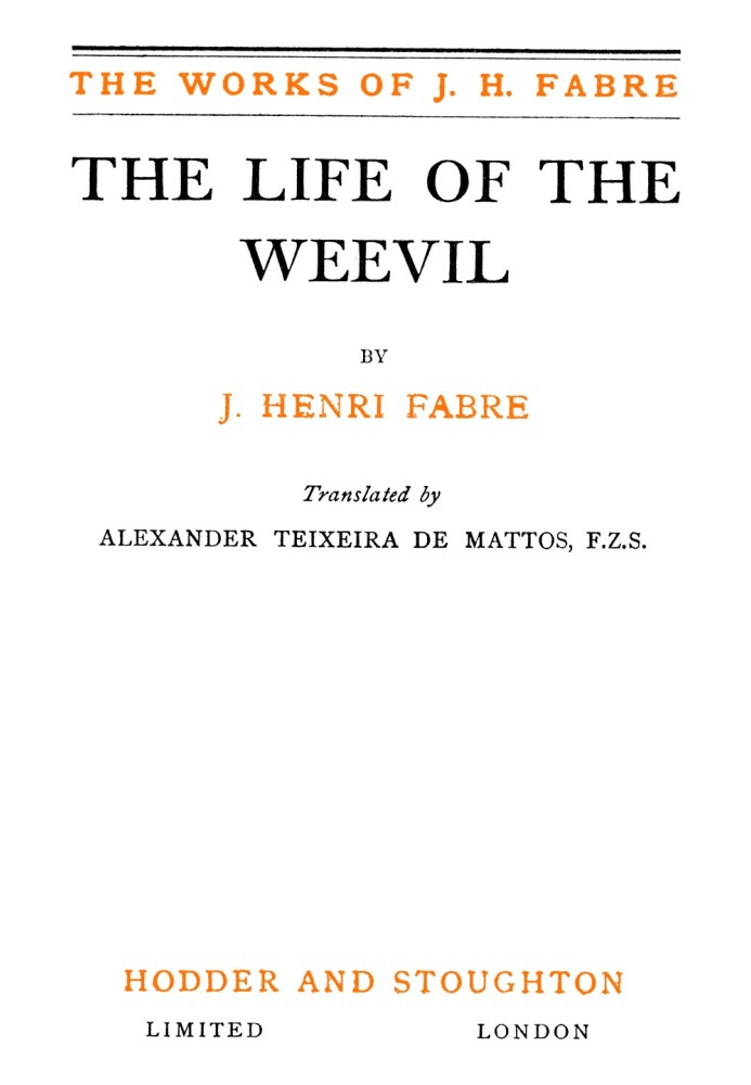 The Life of the Weevil