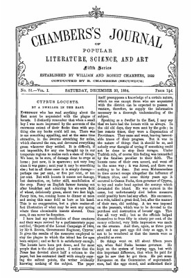 Chambers's Journal of Popular Literature, Science, and Art, Fifth Series, No. 51, Vol. I, December 20, 1884