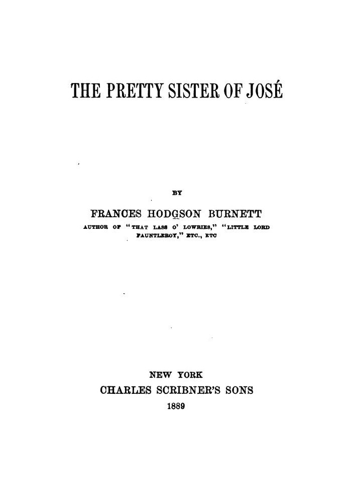 Симпатичная сестра Хосе 1889 г.