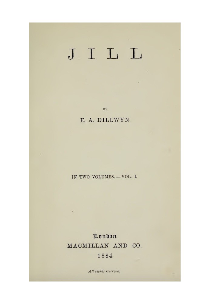 Jill, Vol. 1 (of 2)