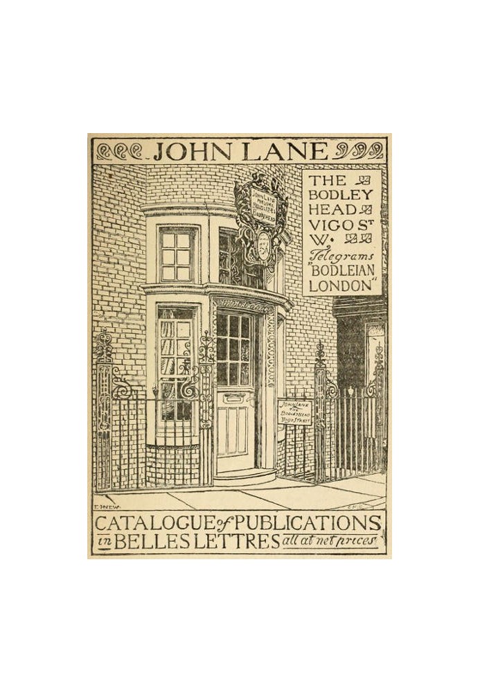 List of Books in Belles Lettres Published by John Lane, The Bodley Head, 1895