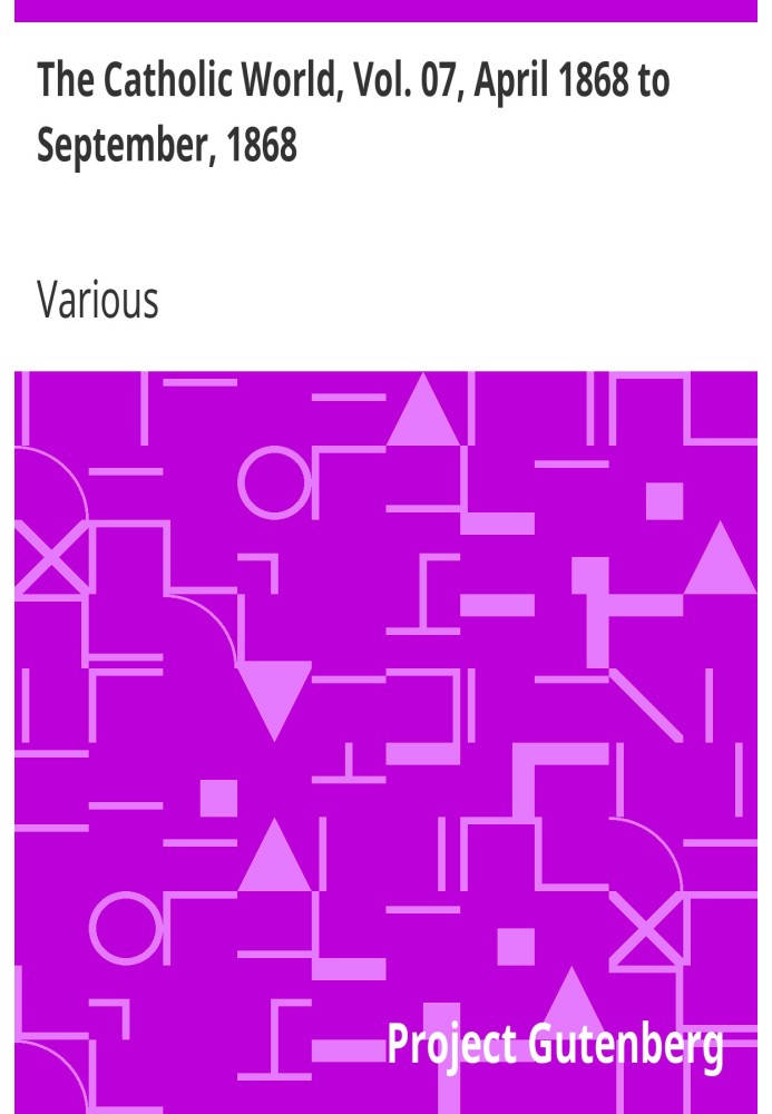 Католицький світ, том. 07 квітня 1868 року по вересень 1868 року