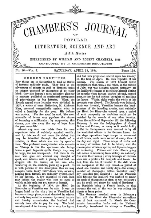 Журнал популярної літератури, науки та мистецтва Чемберса, п’ята серія, № 16, том. I, 19 квітня 1884 р
