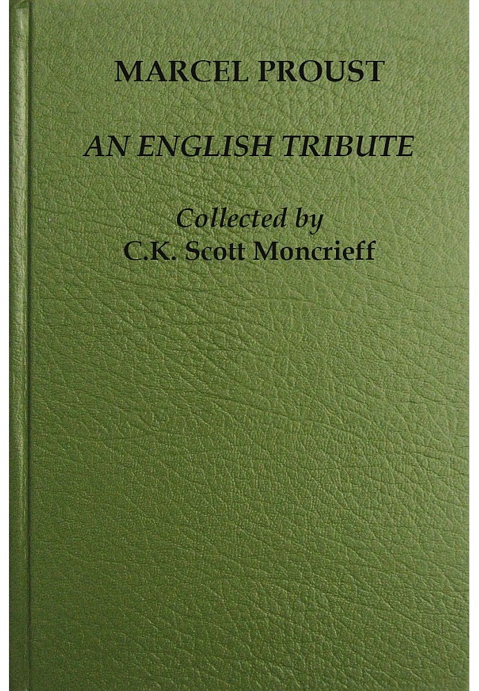 Marcel Proust, an English Tribute