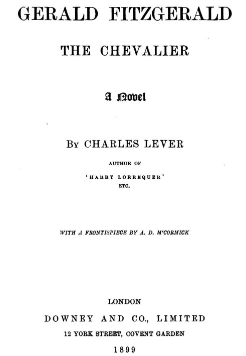 Джеральд Фицджеральд, Шевалье: Роман