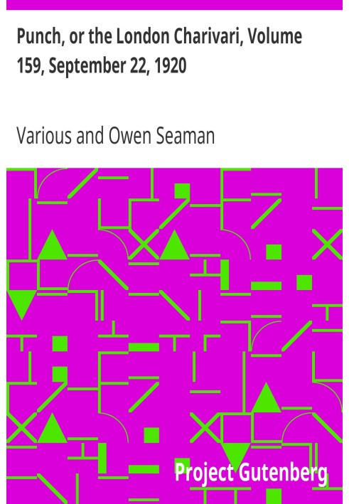 Панч, или Лондонский Чаривари, том 159, 22 сентября 1920 г.