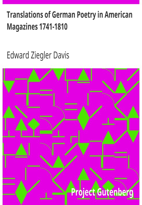 Переклади німецької поезії в американських журналах 1741-1810