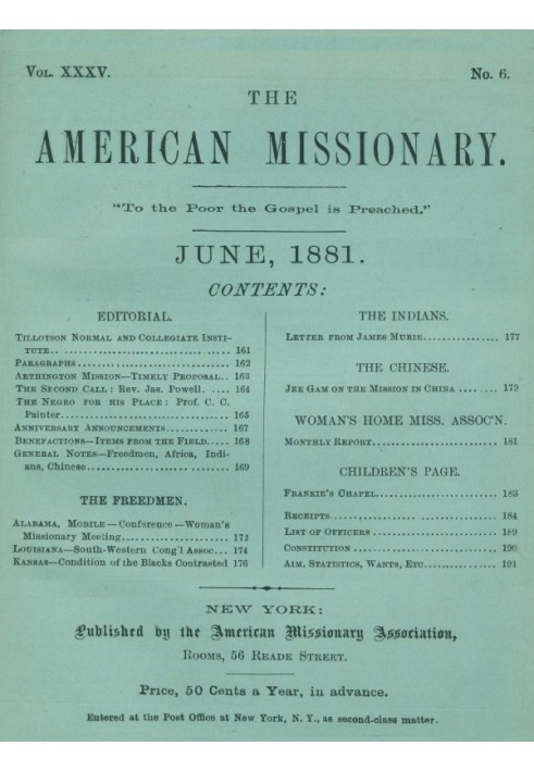 Американский миссионер - Том 35, № 6, июнь 1881 г.