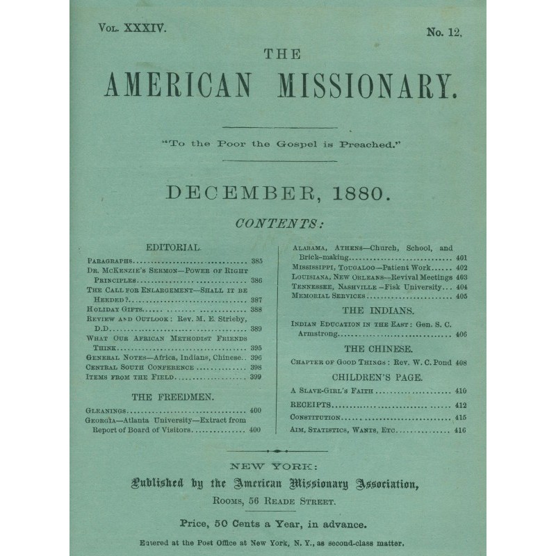 The American Missionary,...