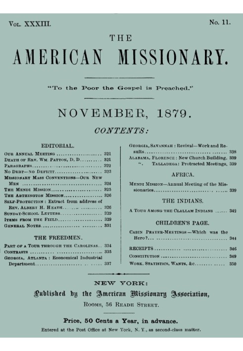 Американський місіонер — том 33, № 11, листопад 1879 р