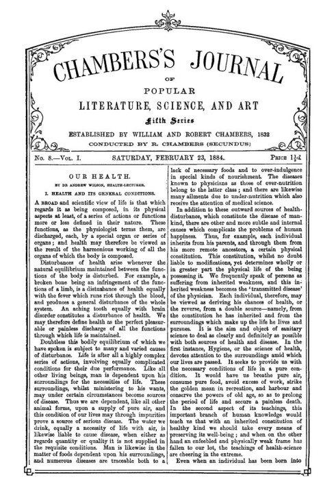 Журнал популярной литературы, науки и искусства Чемберса, пятая серия, № 8, том. Я, 23 февраля 1884 г.