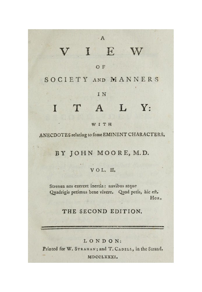 A View of Society and Manners in Italy, Volume 2 (of 2) With Anecdotes Relating to some Eminent Characters