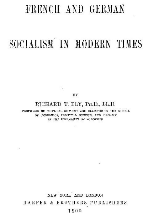 French and German Socialism in Modern Times