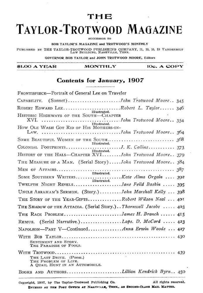 Журнал Taylor-Trotwood, том. IV, № 4, січень 1907 р