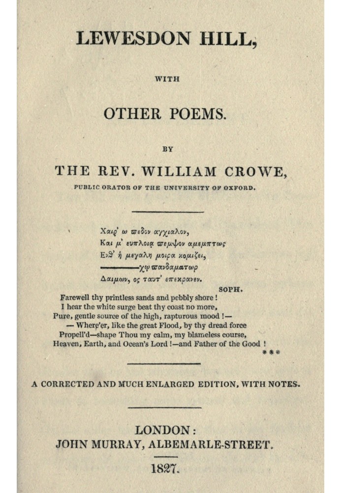 Lewesdon Hill, with other poems