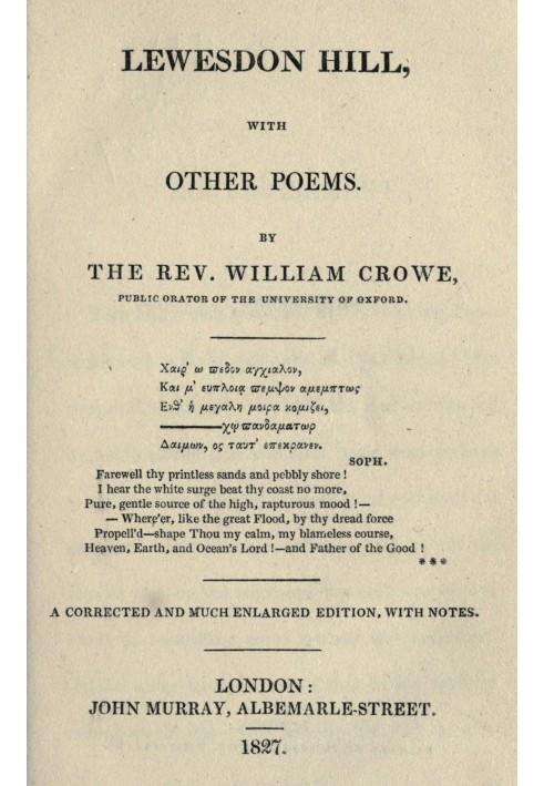 Lewesdon Hill, with other poems