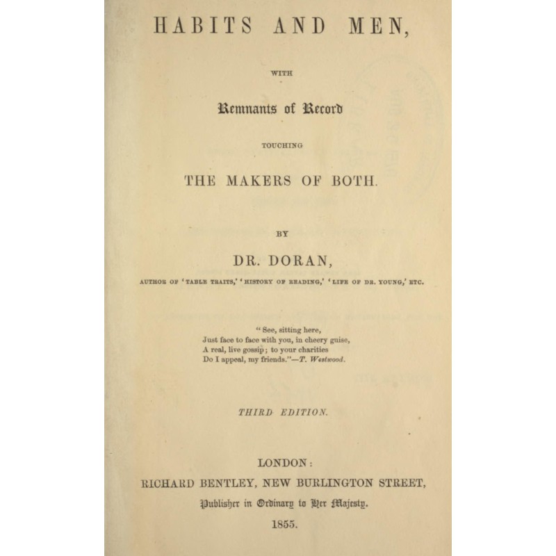 Habits and men, with...