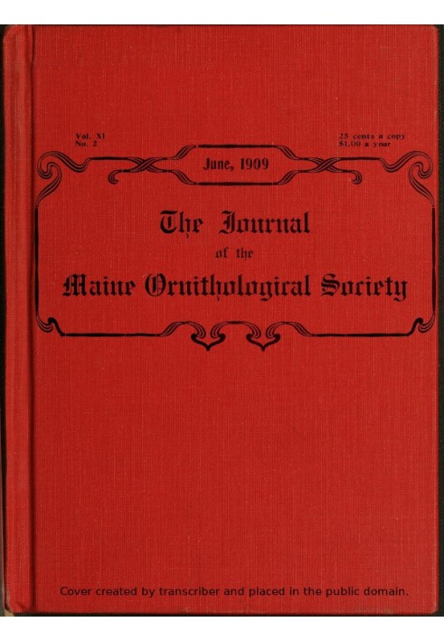 The Journal of the Maine Ornithological Society, Vol. XI. No. 2