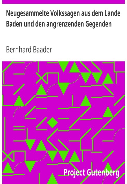 Щойно зібрані народні казки землі Баден та прилеглих територій