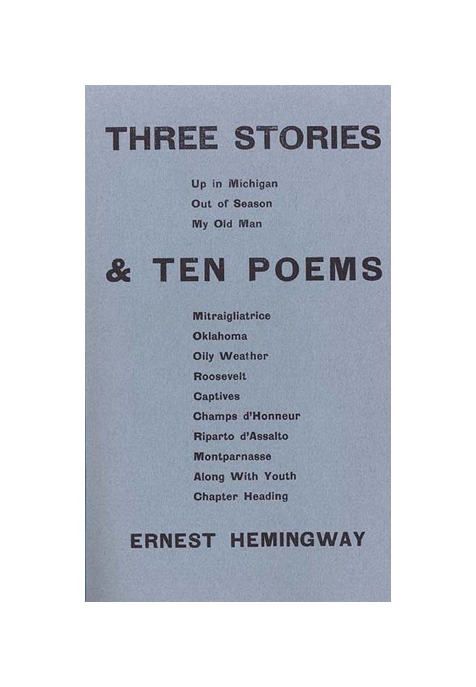 Three Stories and Ten Poems