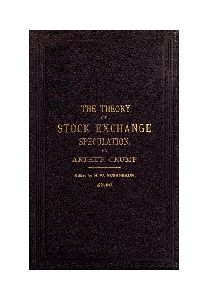 The Theory of Stock Exchange Speculation