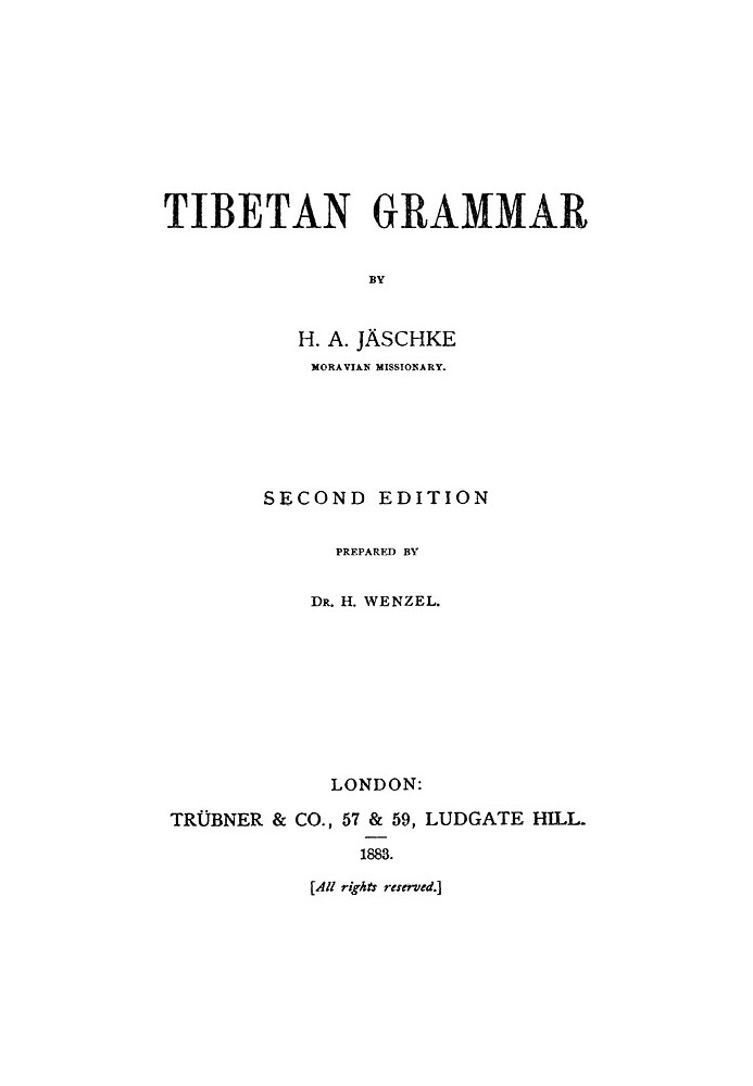 Tibetan Grammar