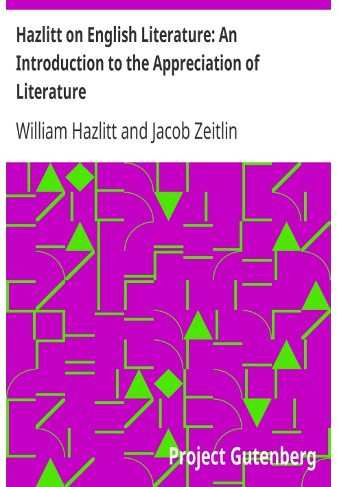Хэзлитт об английской литературе: введение в понимание литературы