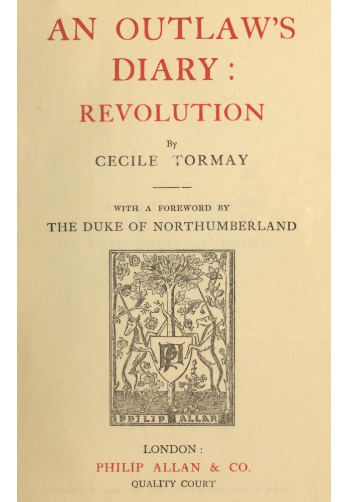 An outlaw's diary: revolution