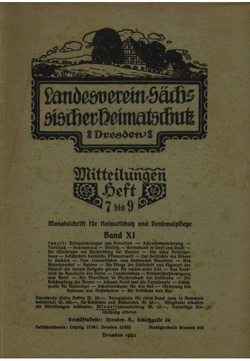 State Association of Saxon Heritage Protection - Announcements Volume XI, Issue 7-9: $b Monthly magazine for heritage protection