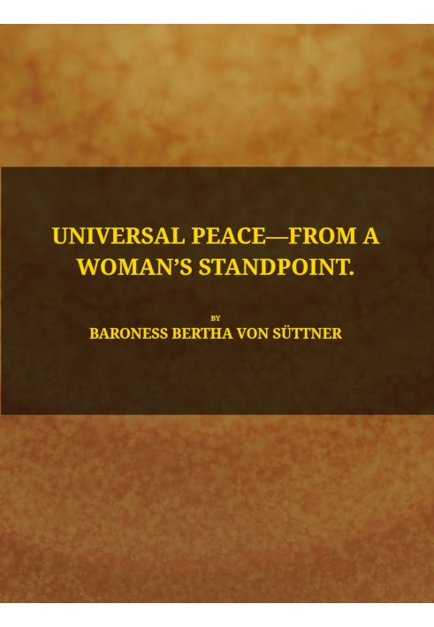 Universal peace—from a woman's standpoint