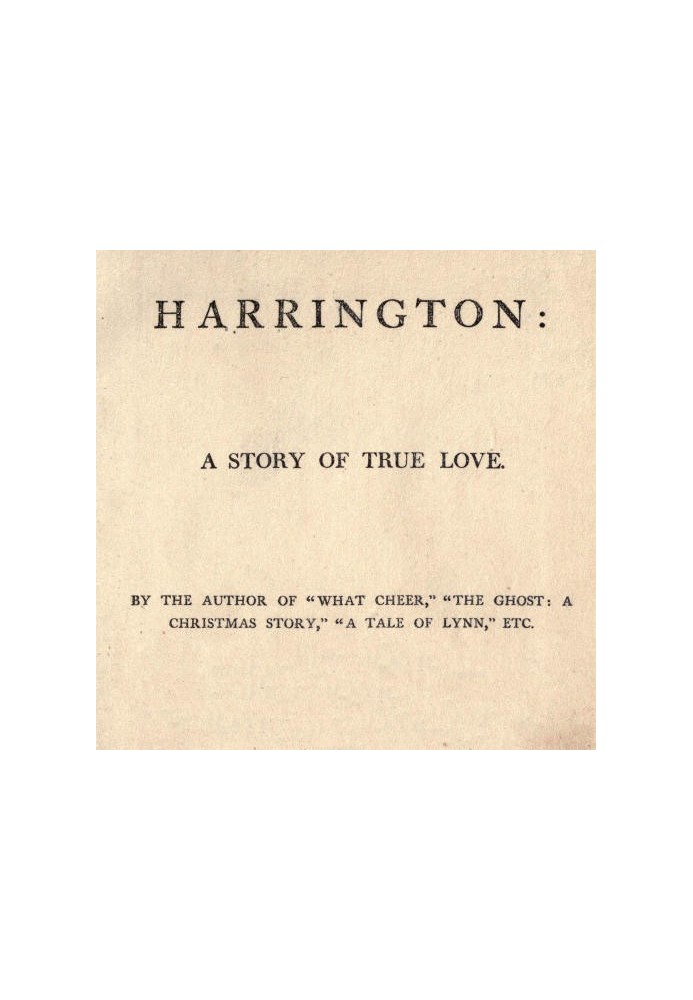 Harrington: A Story of True Love