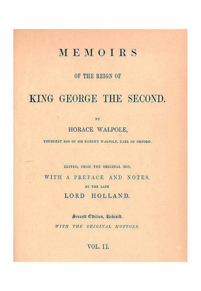 Memoirs of the Reign of King George the Second, Volume 2 (of 3)