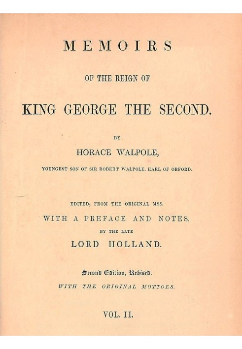 Memoirs of the Reign of King George the Second, Volume 2 (of 3)