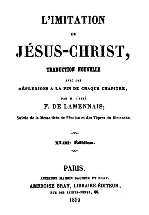 The Imitation of Jesus Christ New translation with reflections at the end of each chapter