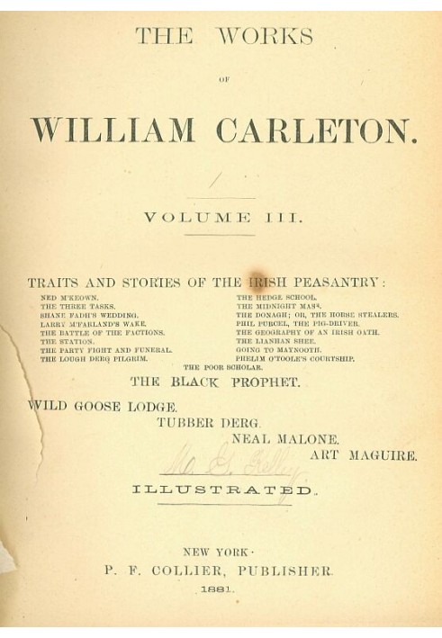 The Poor Scholar Traits And Stories Of The Irish Peasantry, The Works of William Carleton, Volume Three