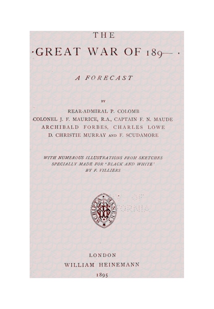 The Great War of 189-: A Forecast