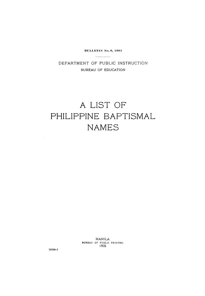 A List of Philippine Baptismal Names